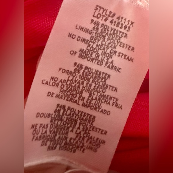 Xscape Long Ruffled Evening Gown, Size 10 RED, Spaghetti Strap Scuba crepe - Picture 8 of 9